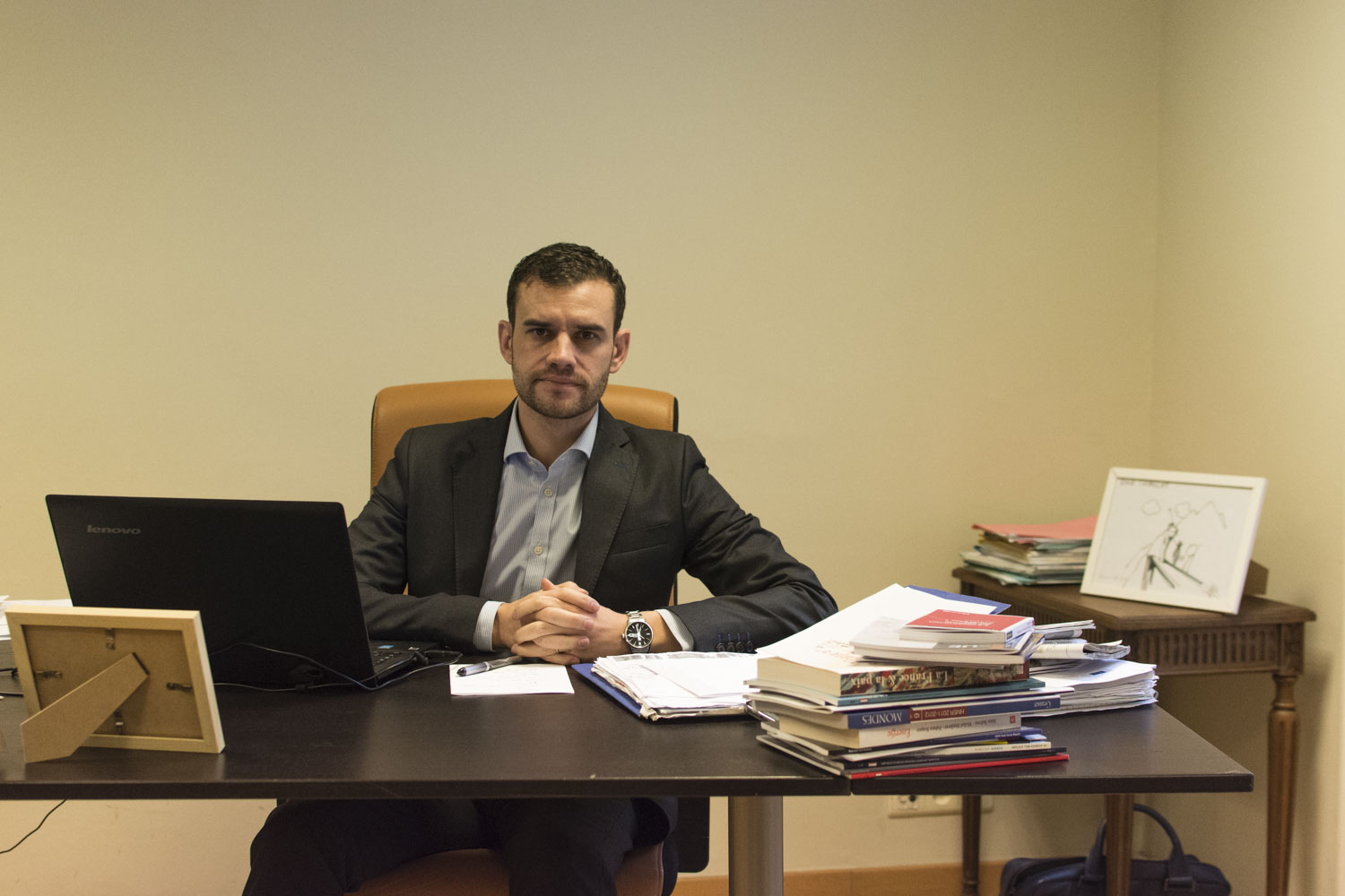 Charles de Marcilly nous reçoit dans les bureaux de la Fondation Robert Schuman, 11 rue d’Egmont à Bruxelles