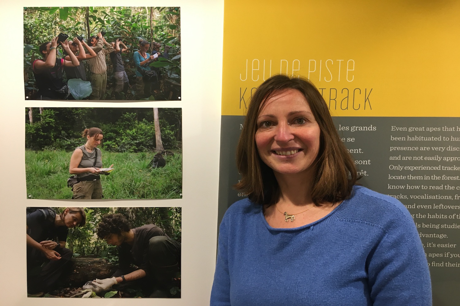 Shelly Masi devant ses photos de terrain © Globe Reporters