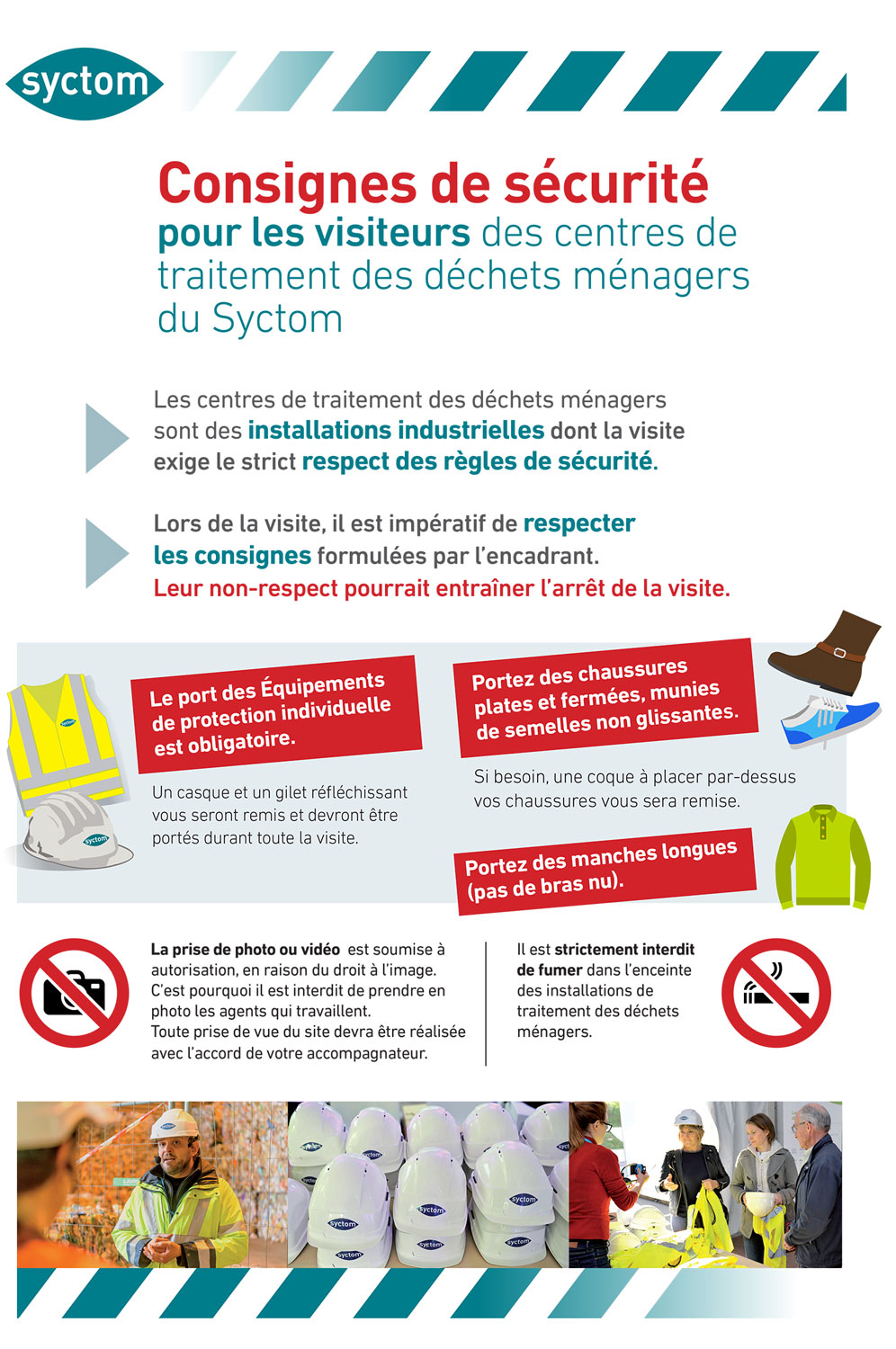 Les consignes de sécurité à respecter pour les visiteurs © SYCTOM